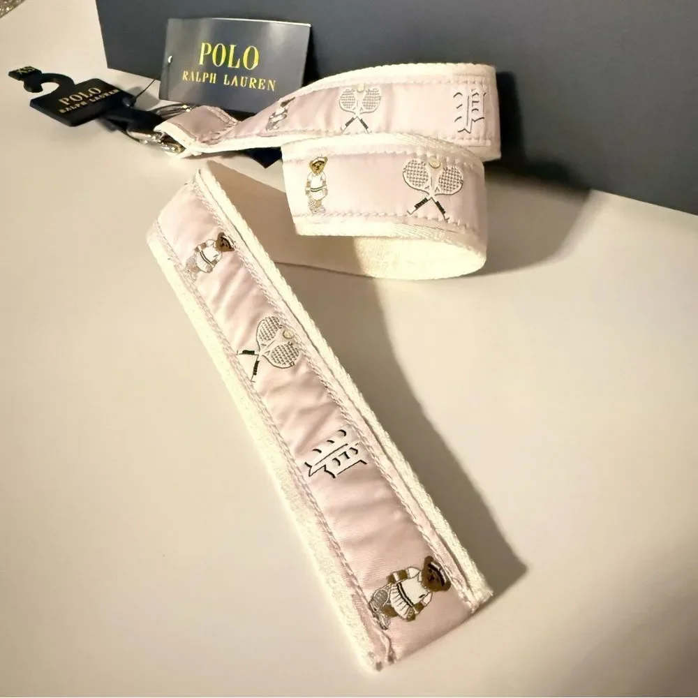 Polo Ralph Lauren Pink Tennis Bear Canvas Belt – Kids XS / Extra Small – NWT
